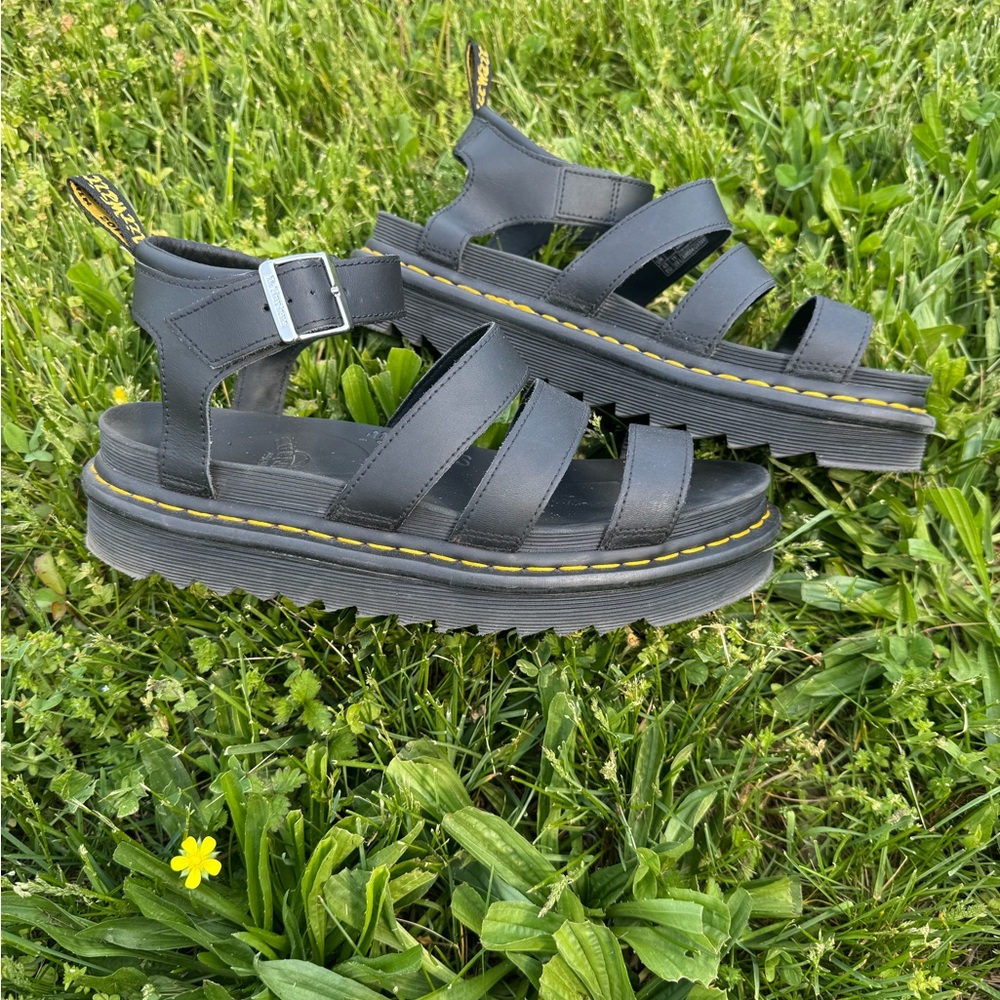 Dr. Martens Black Leather Blaire Sandals